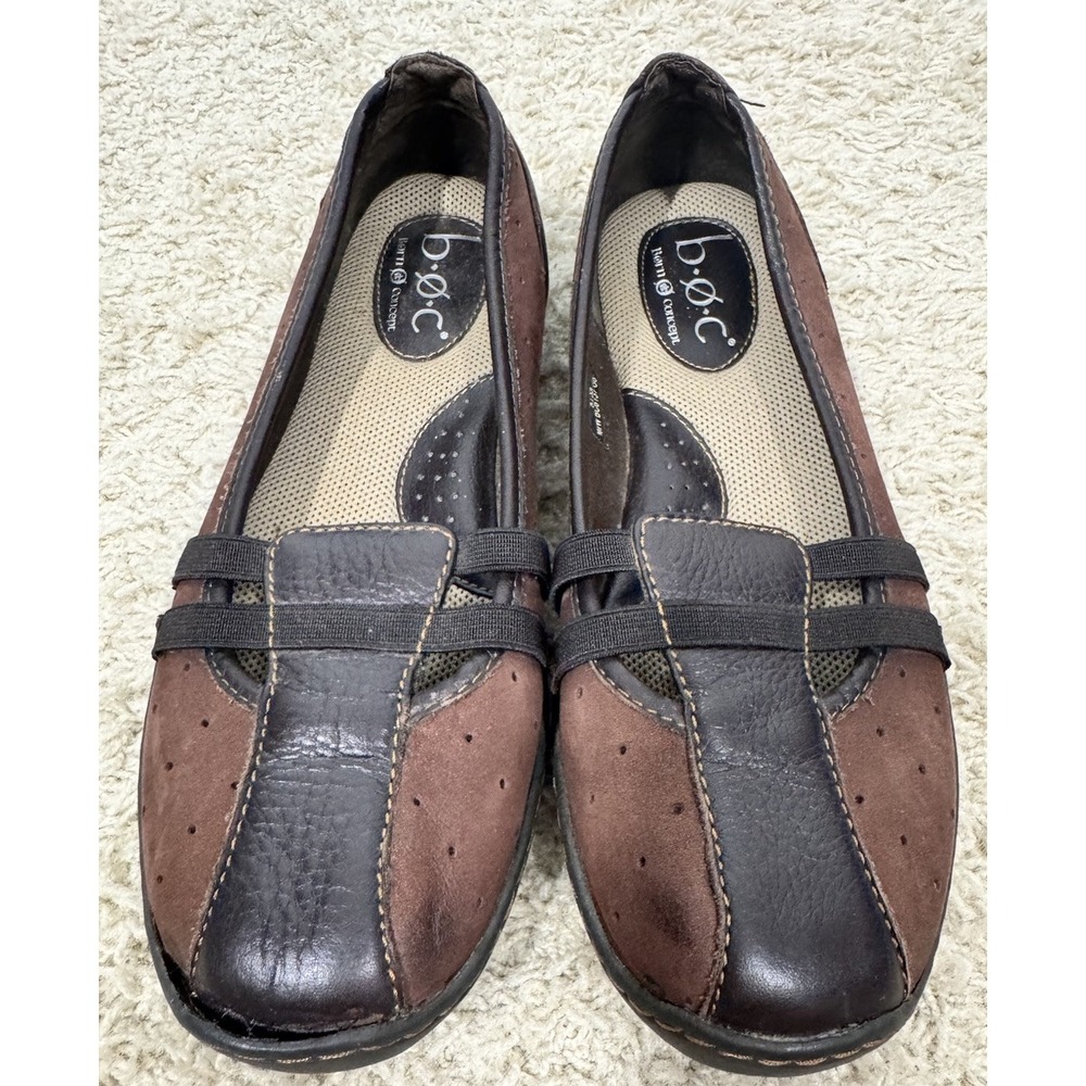 BOC Womens Maiken Slip On Mary Jane Ballet Flat Shoes Size 8 Brown Suede Comfort